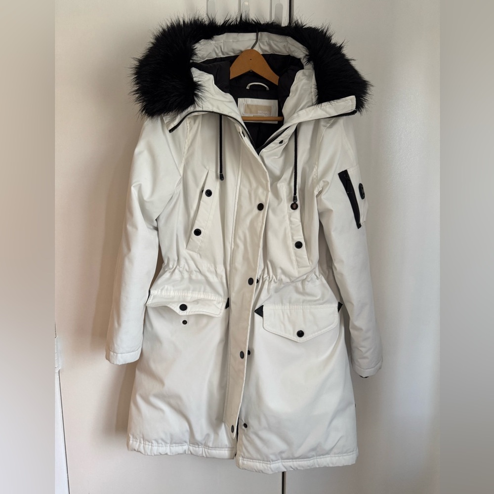 Michael Kors Womans White Winter Coat